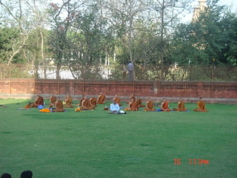 Buddhists praying