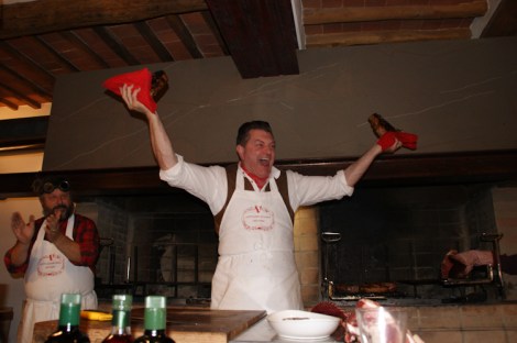 Dario presenting the steak