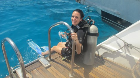 my friend helen-marie doing her Discover Scuba Diving course